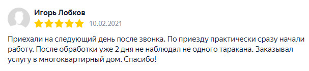 Отзыв клиента ДезЦентра